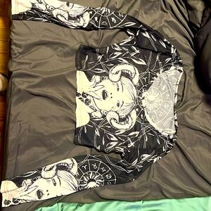 Mesh like shit for over bra or black crop top with lady on it-see through